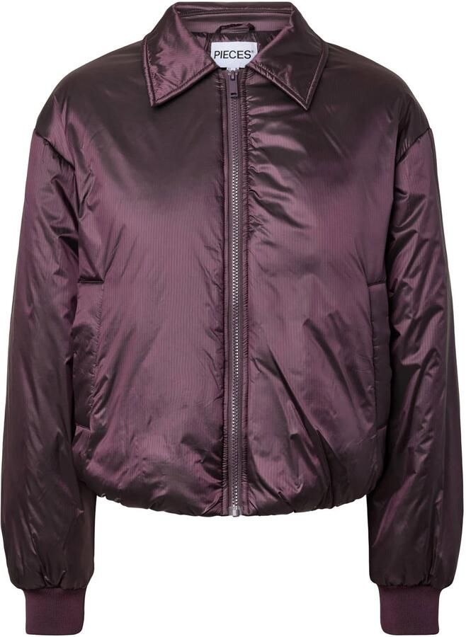 PIECES Curve Plus Size bomberjack donkerpaars