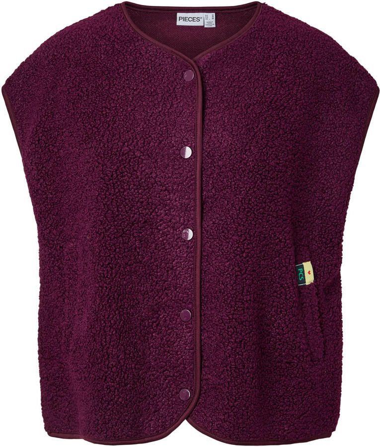 PIECES Curve Plus Size gilet donkerrood