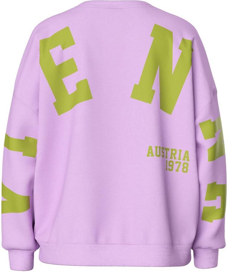 PIECES Curve Plus Size oversized sweater met tekst paars groen - Foto 3