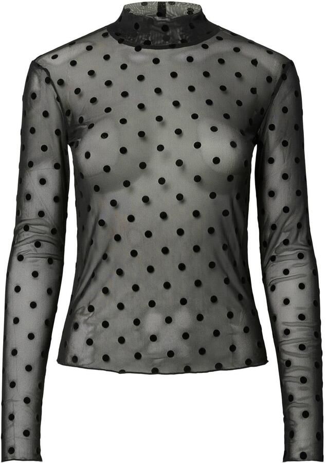 PIECES Curve rechtvallende top met stippen Plus Size zwart