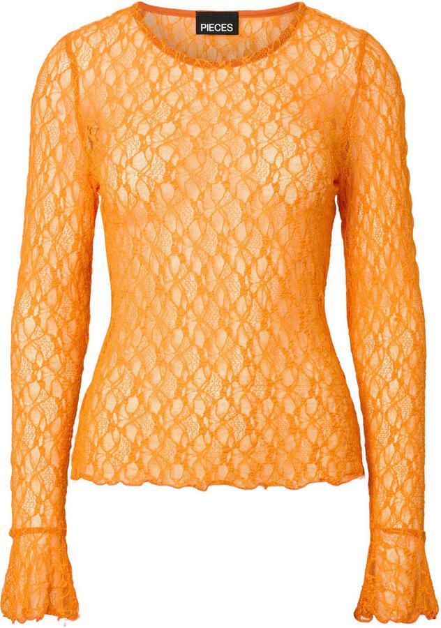 PIECES Curve top oranje