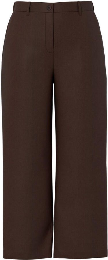 PIECES Curve wide leg high waist casual broek Plus Size bruin