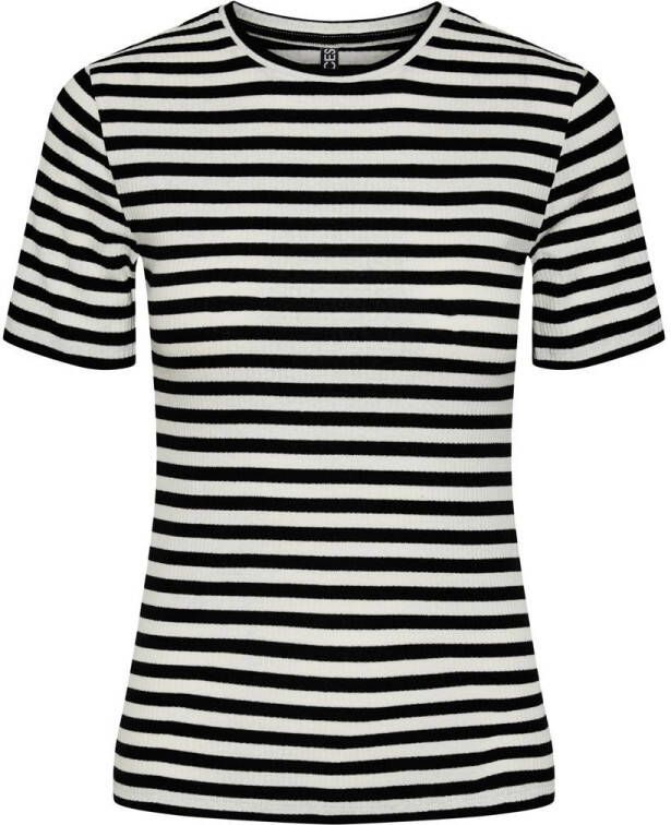PIECES gestreept T-shirt PCRUKA zwart wit