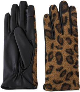 PIECES handschoenen PCNEOPARD met panterprint zwart