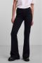 PIECES high waist flared broek PCOTINE van gerecycled polyester zwart - Thumbnail 1