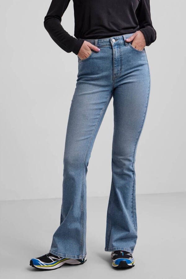 PIECES high waist flared jeans PCPEGGY light blue denim