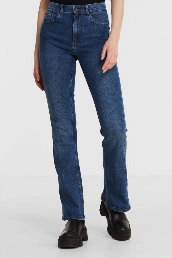 PIECES high waist flared jeans PCPEGGY medium blue denim