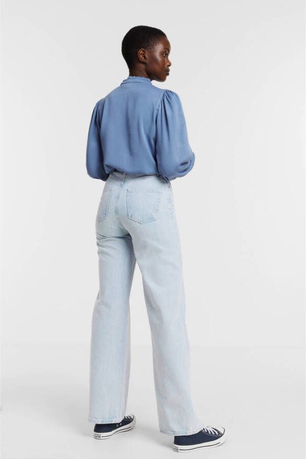 PIECES high waist wide leg jeans PCFLIKKA light blue denim