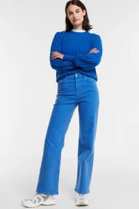 PIECES high waist wide leg jeans PCHOLLY blauw