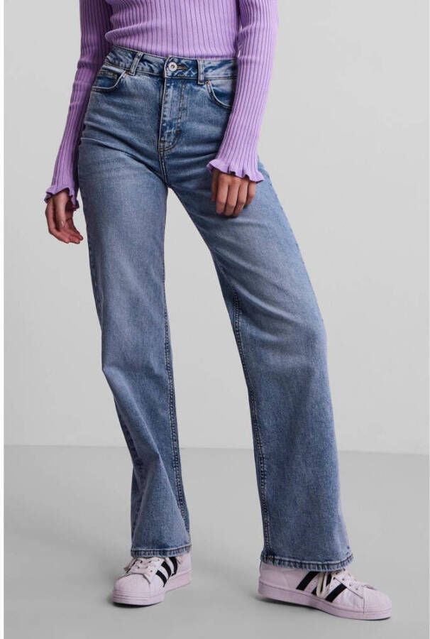 Pieces Wide fit high waist jeans met stretch model 'Holly'