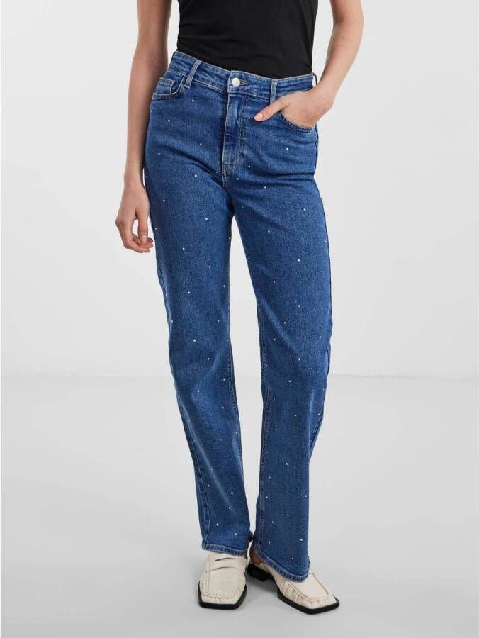 PIECES high waist wide leg jeans PCSIFFI medium blue denim