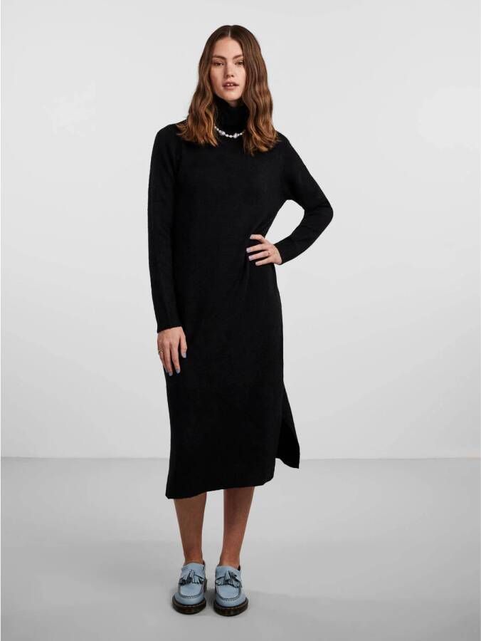 PIECES gebreide jurk PCJULIANA van gerecycled polyester zwart