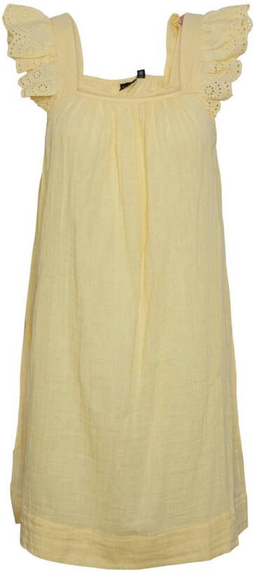 PIECES jurk PCKIARA met kant geel