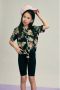 PIECES KIDS blouse LPNYA met all over print zwart groen roze - Thumbnail 1