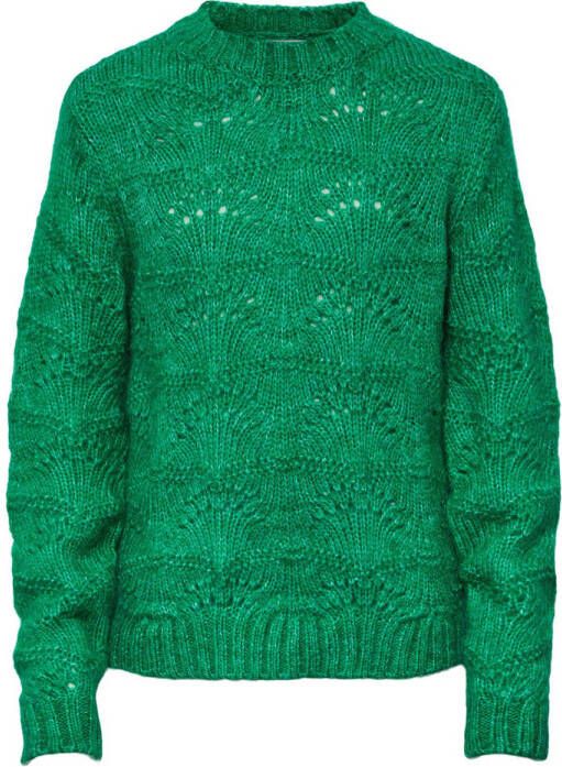 PIECES KIDS gebreide trui LPBIBBI van gerecycled polyester groen Meisjes Gerecycled polyester (duurzaam) Ronde hals 158 164