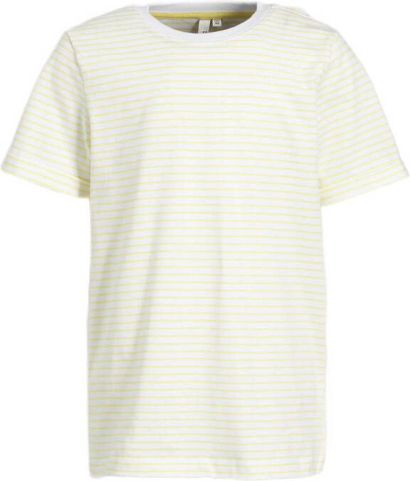 PIECES KIDS gestreept T-shirt LPRIA van biologisch katoen geel wit Streep 146 152