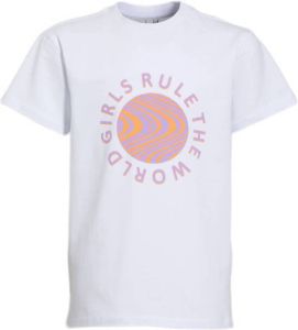 PIECES KIDS T-shirt LPKENIA met printopdruk wit roze