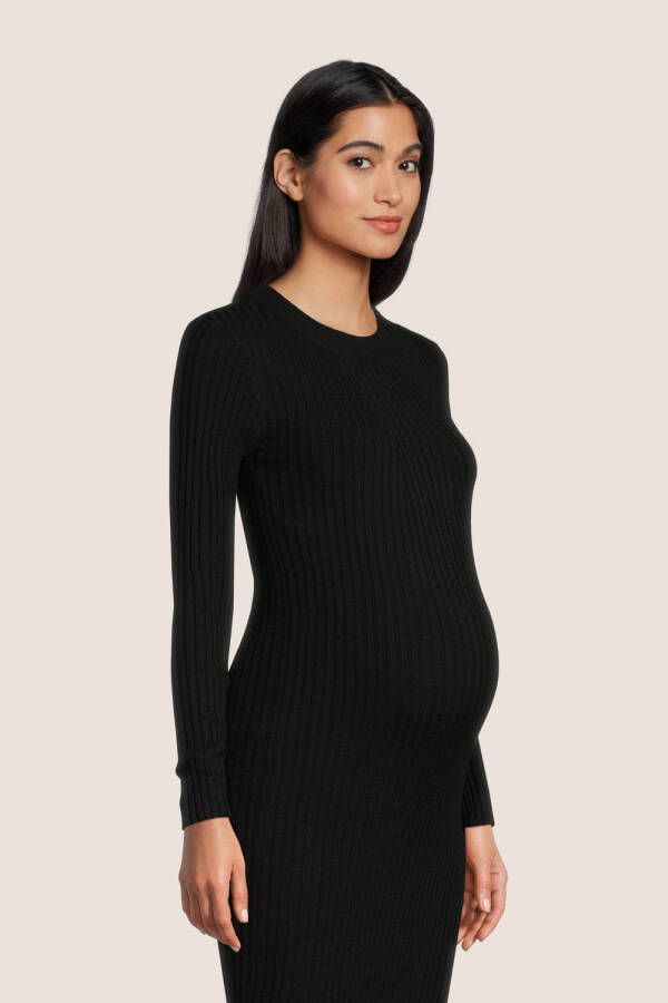 PIECES Maternity zwangerschapsjurk PMCRISTA zwart Dames Viscose (duurzaam materiaal) Ronde hals XL