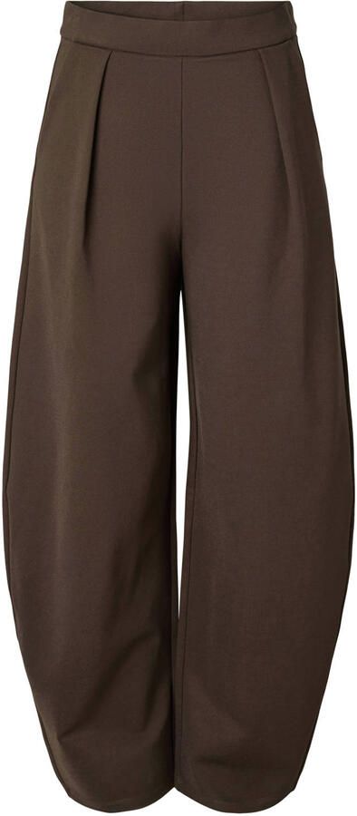 PIECES barrel broek donkerbruin