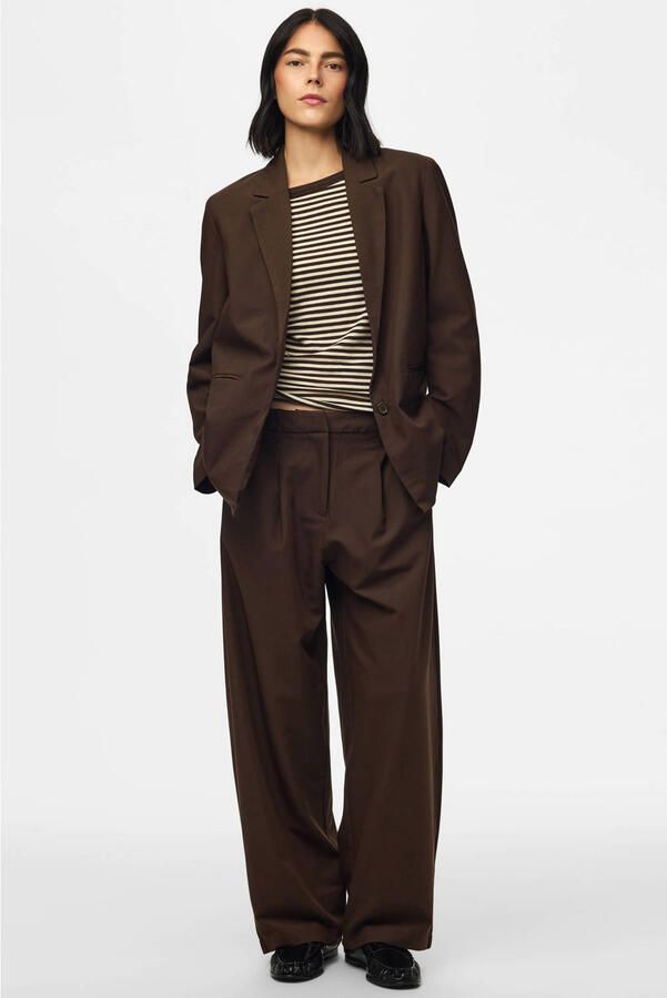Pieces slim fit pantalon met viscose model 'BOSELLA' - Foto 3