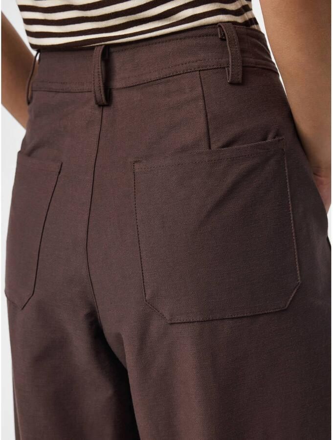 PIECES barrel casual broek donkerbruin - Foto 2