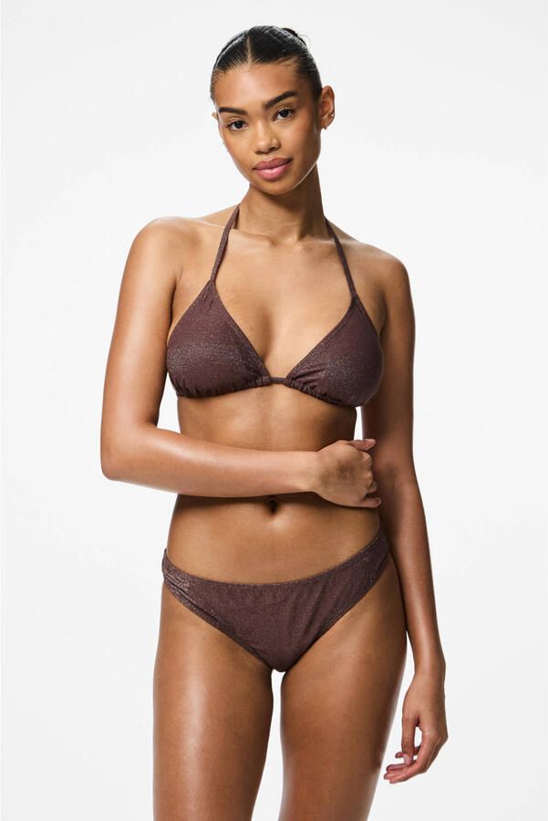 PIECES bikinibroekje PCBLING met lurex bruin - Foto 3