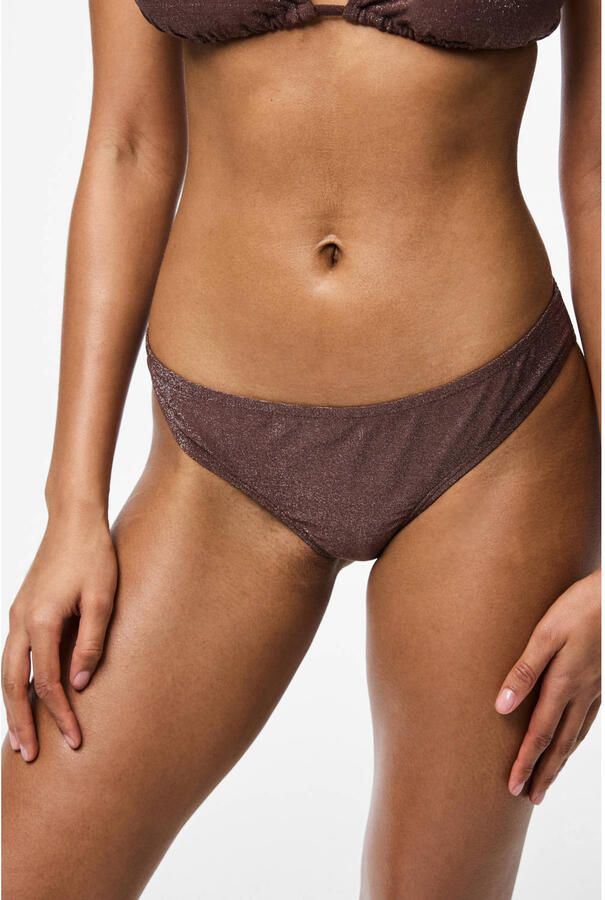 PIECES bikinibroekje PCBLING met lurex bruin - Foto 2