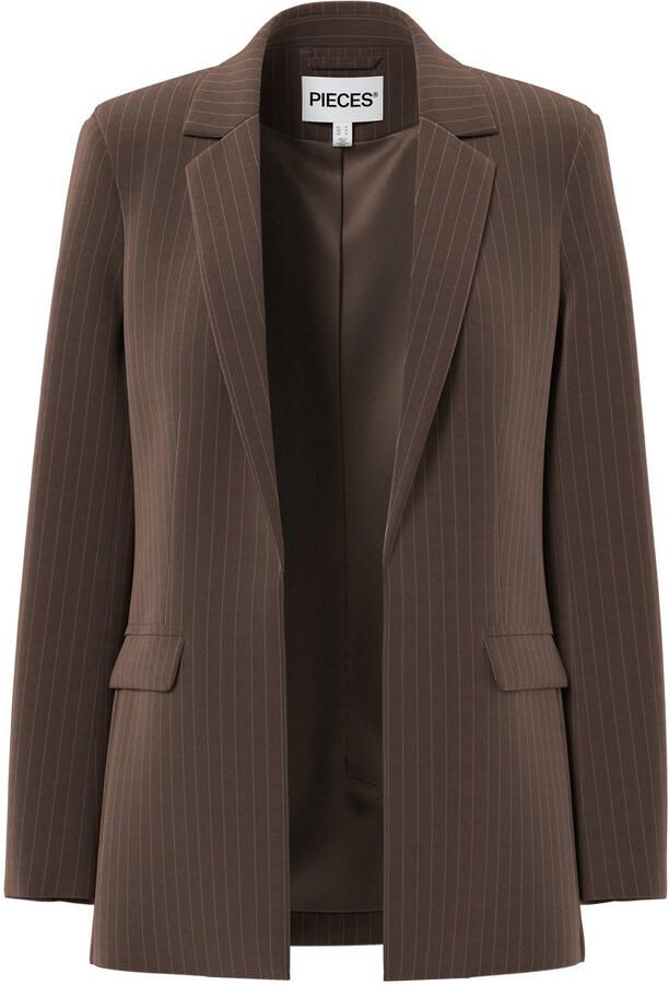 PIECES blazer met krijtstreep bruin
