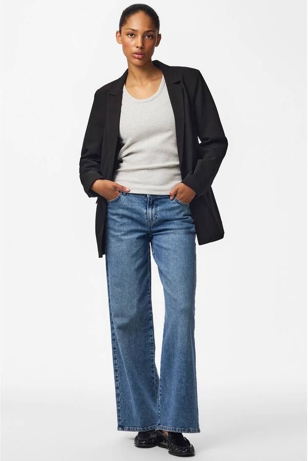 Pieces loose fit longblazer met coupenaden model 'BOZZY' - Foto 3