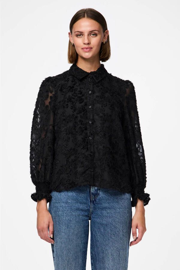 PIECES blouse zwart