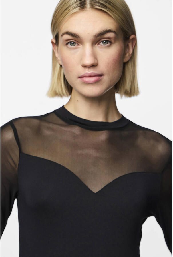 Pieces Slim fit body met semi-transparante achterkant model 'MILLY' - Foto 1