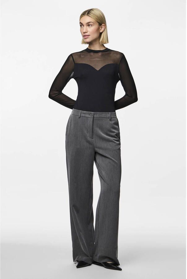 Pieces Slim fit body met semi-transparante achterkant model 'MILLY' - Foto 3