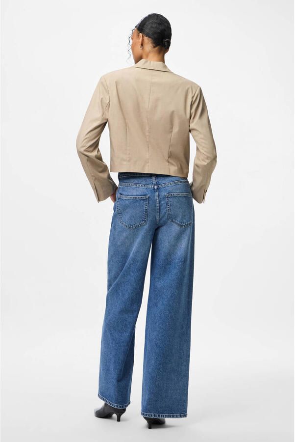 PIECES cropped blazer grijsbruin - Foto 3
