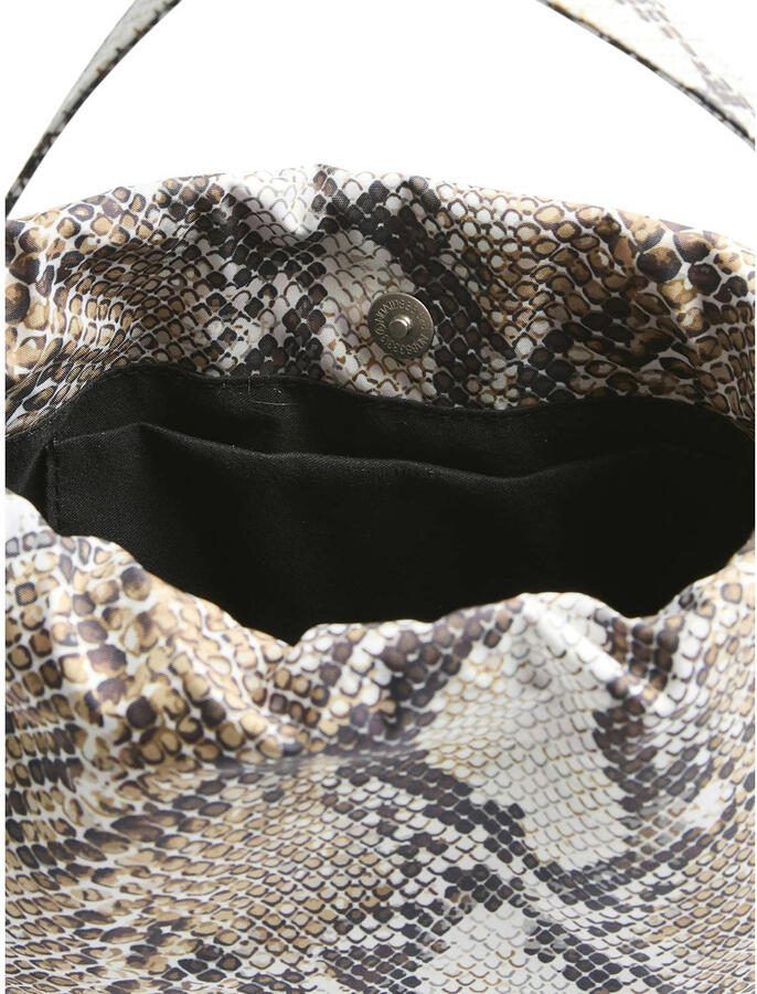 PIECES crossbody tas PCBALLOON met slangenprint beige - Foto 3