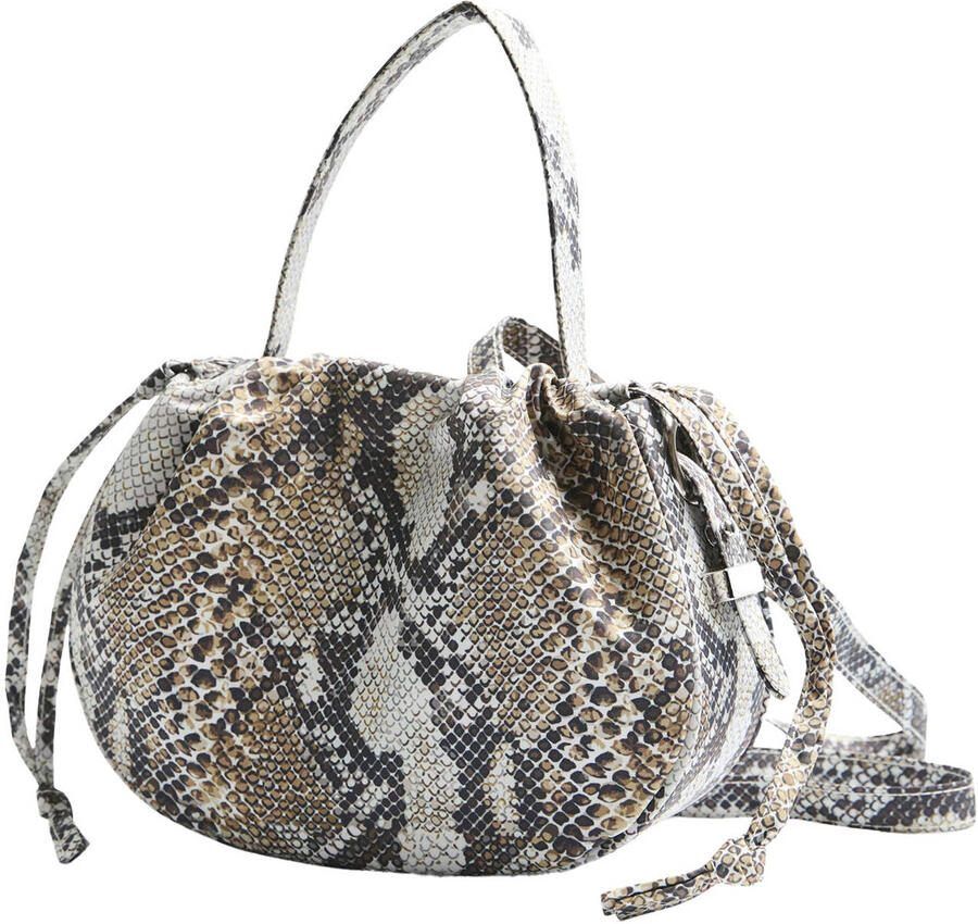PIECES crossbody tas PCBALLOON met slangenprint beige - Foto 2