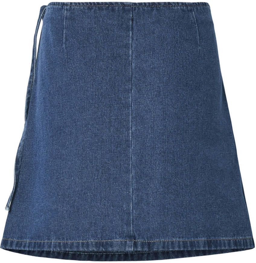 Pieces Licht uitlopende jeansrok in wikkellook model 'FIBBO' - Foto 3