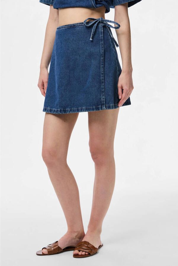 Pieces Licht uitlopende jeansrok in wikkellook model 'FIBBO' - Foto 2