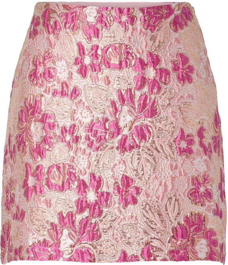 PIECES gebloemde korte rok roze