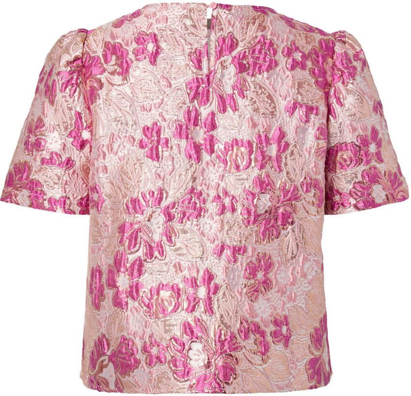PIECES gebloemde top roze - Foto 2