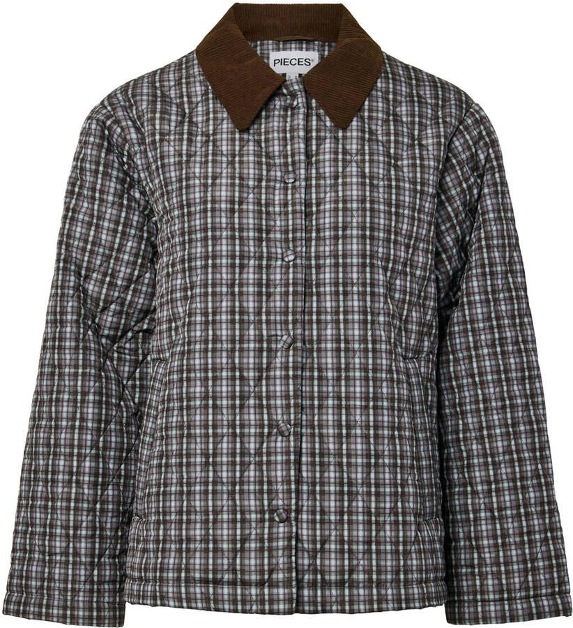 PIECES geruite corduroy jas meerkleurig