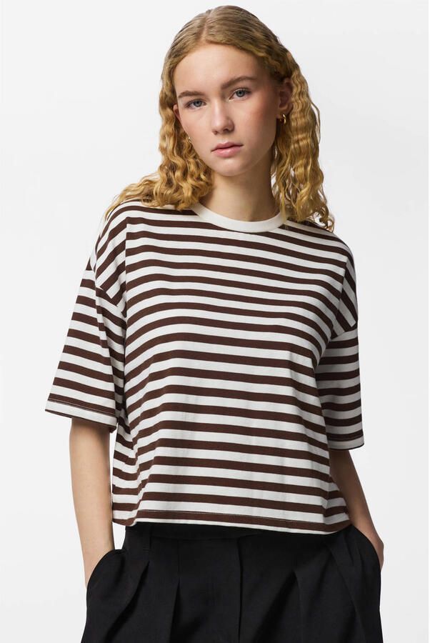 PIECES gestreept T-shirt ecru