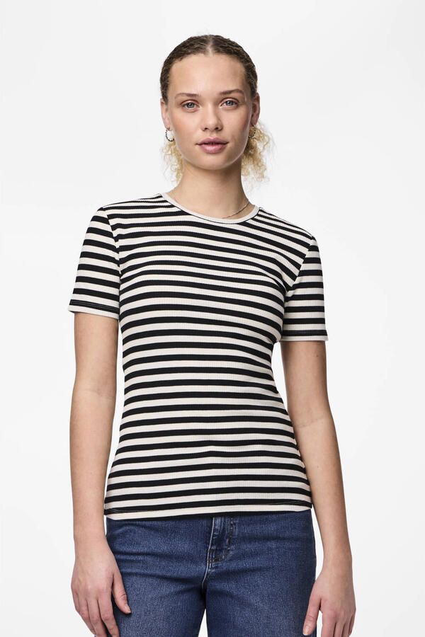 PIECES gestreept T-shirt PCRUKA zwart wit