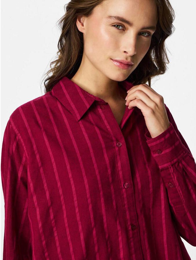 PIECES gestreepte blouse rood - Foto 2