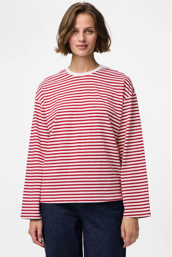 Pieces Regular fit shirt met lange mouwen van katoenmix Model 'SADIE'