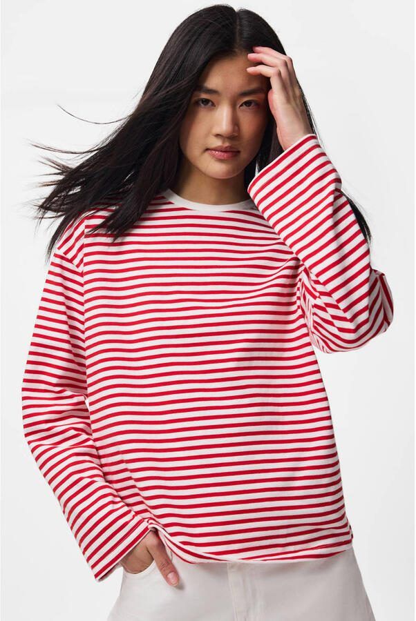 Pieces Regular fit shirt met lange mouwen van katoenmix Model 'SADIE' - Foto 3