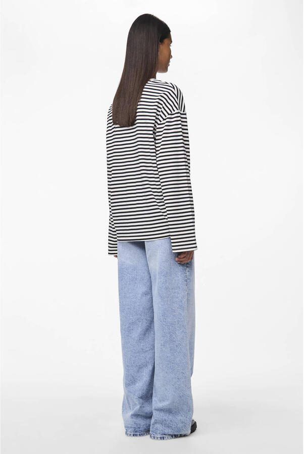 Pieces regular fit longsleeveshirt van katoenmix model 'ADIE' - Foto 2