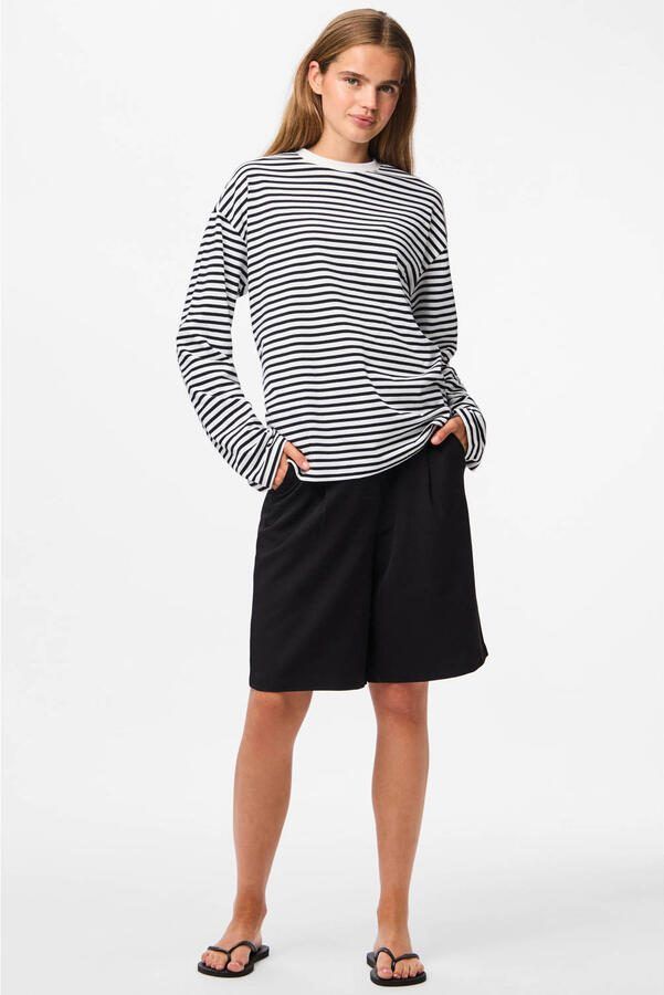 Pieces regular fit longsleeveshirt van katoenmix model 'ADIE' - Foto 3