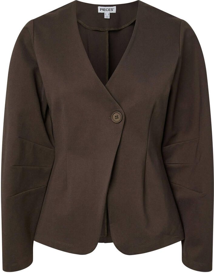 PIECES getailleerde blazer donkerbruin