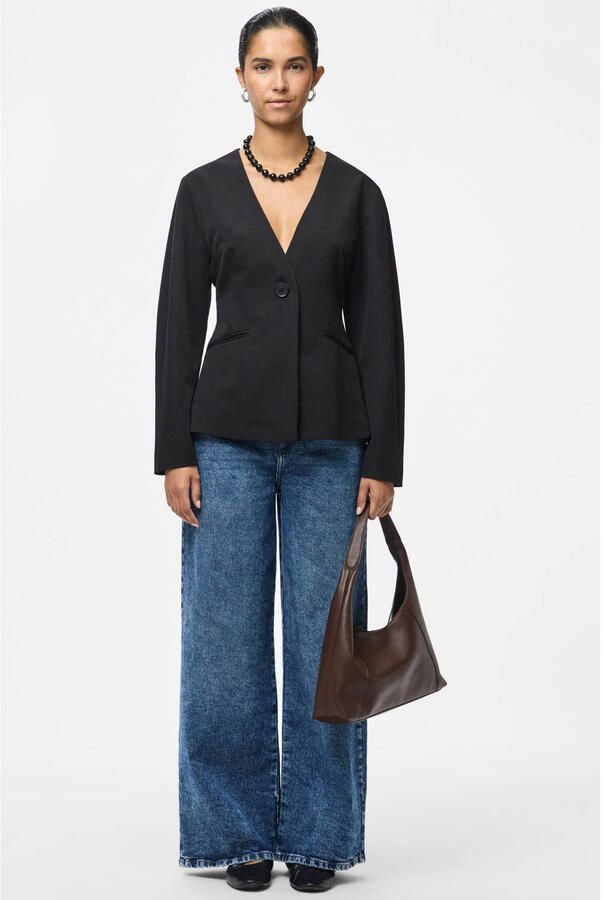 PIECES getailleerde blazer zwart - Foto 3