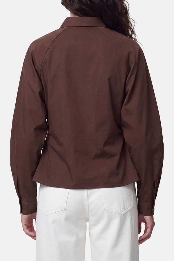 PIECES getailleerde blouse met plooien bruin - Foto 2